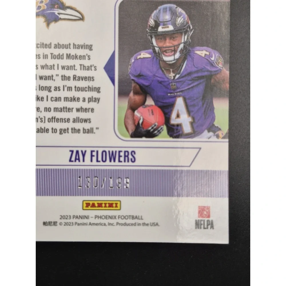 2023 Panini Phoenix Zay Flowers #CON-12‎ Contours Red /199 (RC) Baltimore Ravens